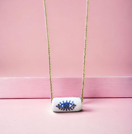 Κολιέ Peebls Cube Round Eye Gold