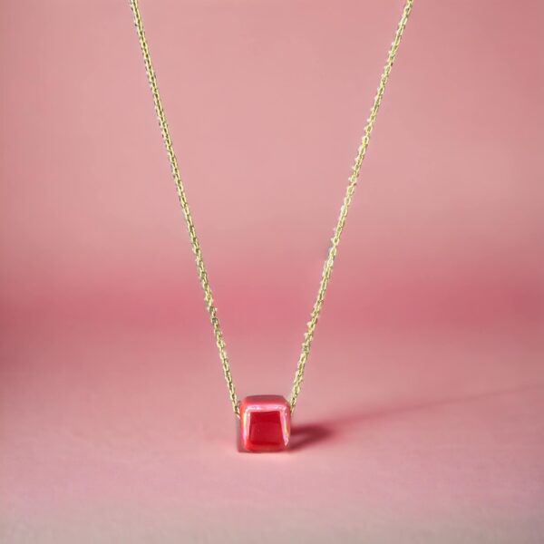 Κολιέ Peebls Cube Coral Gold