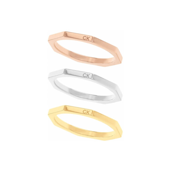 Τριπλό Δαχτυλίδι Calvin Klein Silver - Gold - Rose Gold