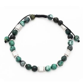Ανδρικό Βραχιόλι λefkό Forest Beads and Metal