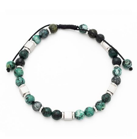 Ανδρικό Βραχιόλι λefkό Forest Beads and Metal