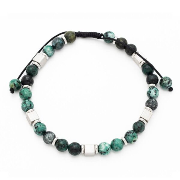Ανδρικό Βραχιόλι λefkό Forest Beads and Metal