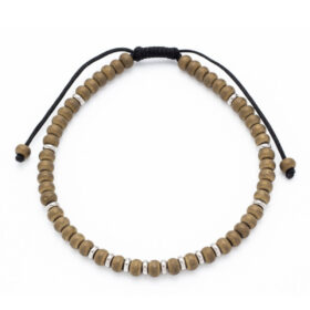 Ανδρικό Βραχιόλι λefkό Sand Beads and Metal