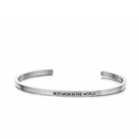 Ατσάλινο Βραχιόλι Best Mom in the World Silver