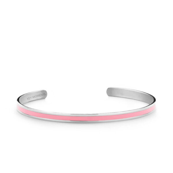 Ατσάλινο Βραχιόλι Pink Enamel Silver