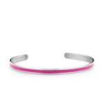 Ατσάλινο Βραχιόλι Fuchsia Enamel Silver