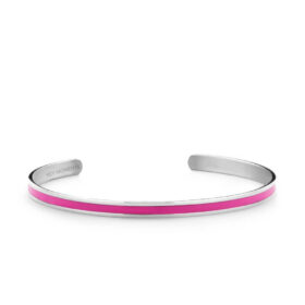 Ατσάλινο Βραχιόλι Fuchsia Enamel Silver
