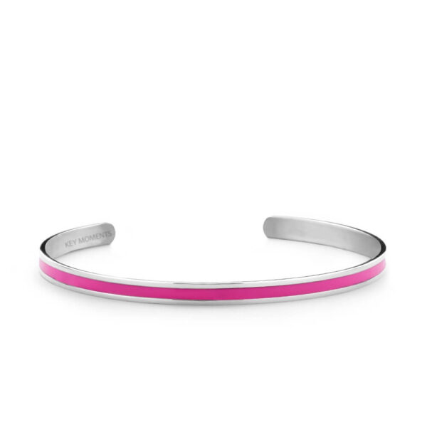 Ατσάλινο Βραχιόλι Fuchsia Enamel Silver