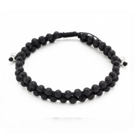 Ανδρικό Βραχιόλι Double Beads Lava Black L31A-B019-5