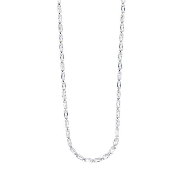 Ατσάλινο Κολιέ Visetti White Stones