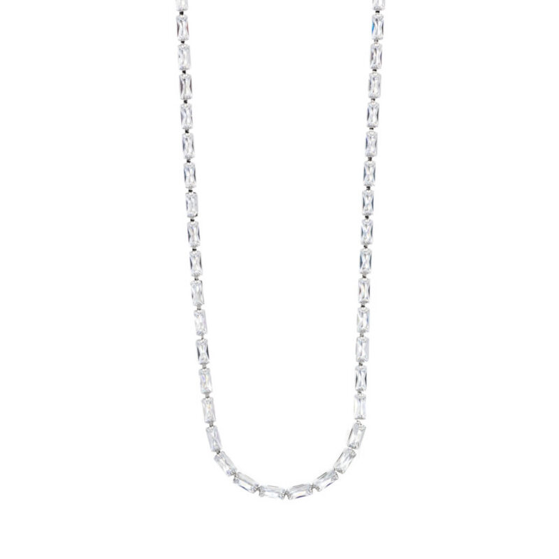 Ατσάλινο Κολιέ Visetti White Stones