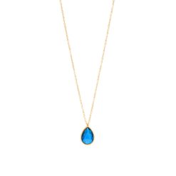 Ατσάλινο Κολιέ Visetti Blue Prisma Teardrop Gold