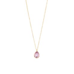 Ατσάλινο Κολιέ Visetti Purple Prisma Teardrop Gold