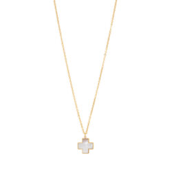 Ατσάλινο Κολιέ Visetti Marble Cross Gold