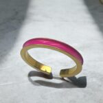 Ανοιγόμενο Ατσάλινο Δαχτυλίδι Happy Fuchsia Gold