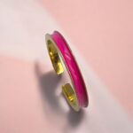 Ανοιγόμενο Ατσάλινο Δαχτυλίδι Happy Fuchsia Gold