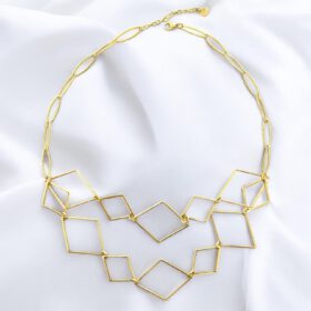 Διπλό Κολιέ Peebls Geometric Shapes