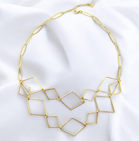 Διπλό Κολιέ Peebls Geometric Shapes