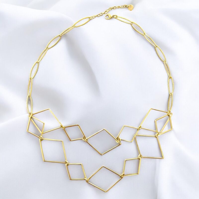 Διπλό Κολιέ Peebls Geometric Shapes