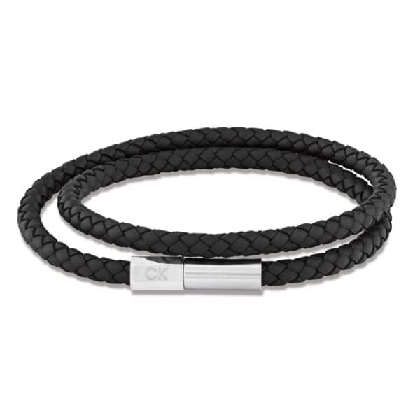 Δερμάτινο Βραχιόλι Calvin Klein Double Black 35100042