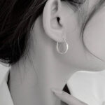 Σκουλαρίκια Oval Hoops Silver από ασήμι 925