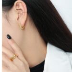 Σκουλαρίκια Elegance Gold από ασήμι 925