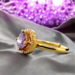 Δαχτυλίδι Round Lilac Gold από ασήμι 925