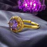 Δαχτυλίδι Round Lilac Gold από ασήμι 925