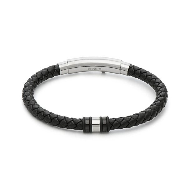 Ανδρικό Δερμάτινο Βραχιόλι Visetti 41C-BR260BS Black