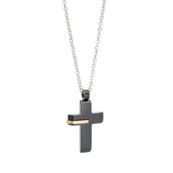 Ατσάλινος Σταυρός Visetti 41D-KD047BG Black - Gold
