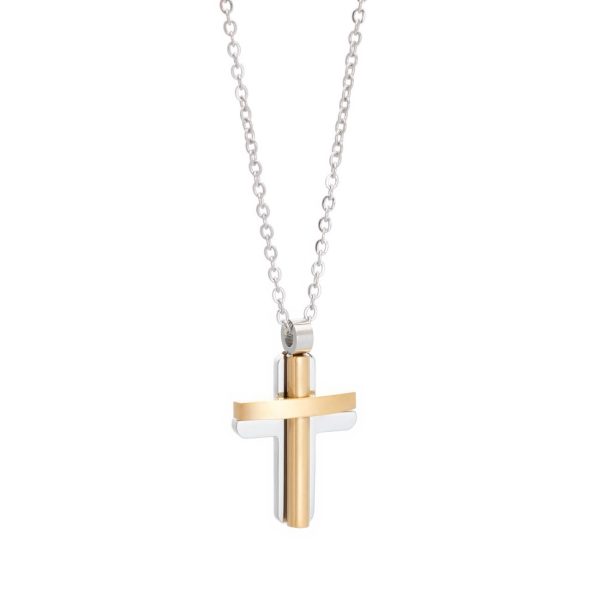 Ατσάλινος Σταυρός Visetti 41D-KD058SG Silver - Rose Gold