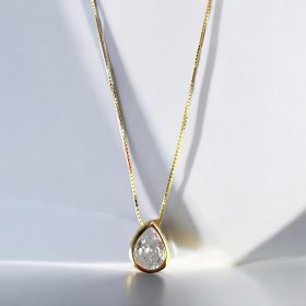 Κολιέ Shiny Drop Gold από ασήμι 925