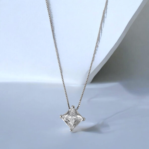 Κολιέ Shiny Square Silver από ασήμι 925