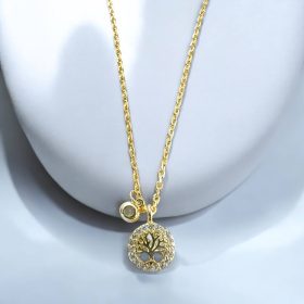 Κολιέ Shiny Tree of Life Gold από ασήμι 925