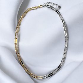 Ατσάλινο Κολιέ Peebls Two Tone Style Chain