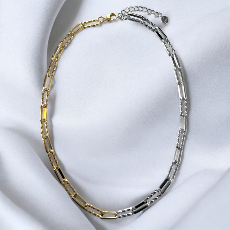 Ατσάλινο Κολιέ Peebls Two Tone Style Chain