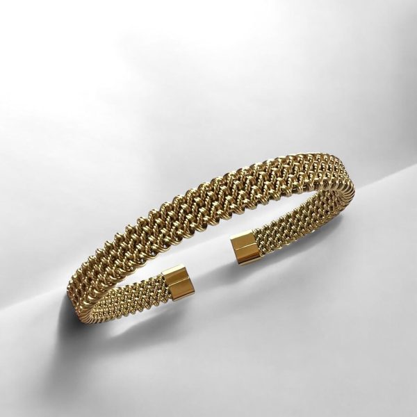 Ατσάλινο Βραχιόλι Peebls Knitted Metal Gold
