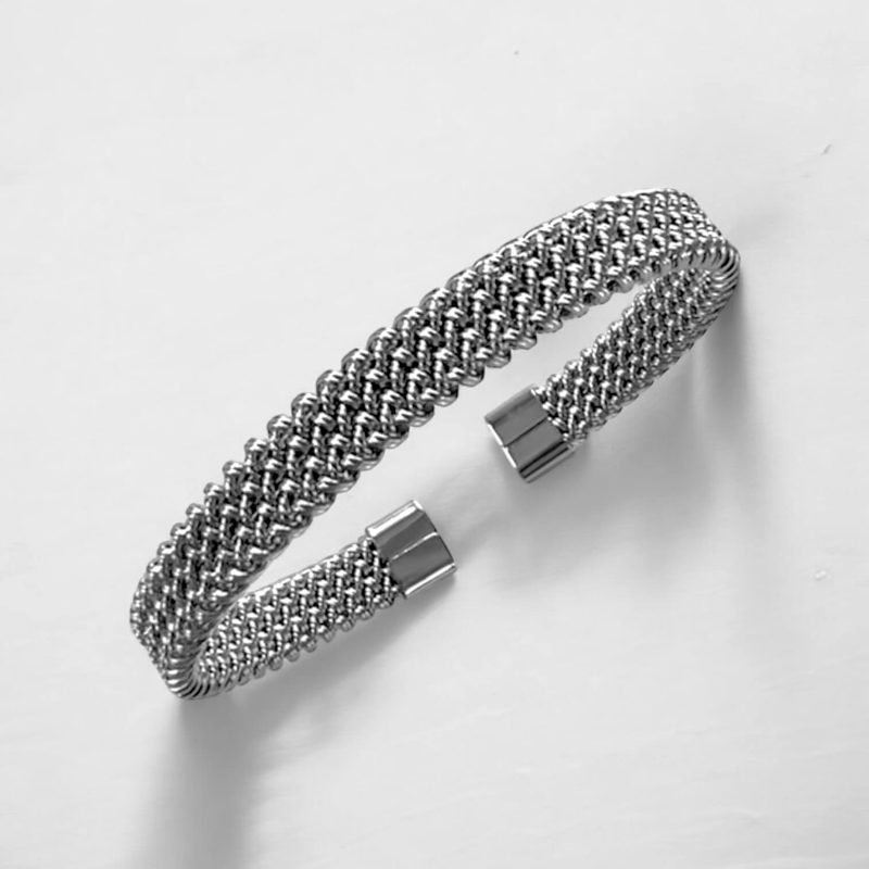 Ατσάλινο Βραχιόλι Peebls Knitted Metal Silver