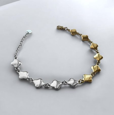 Ατσάλινο Βραχιόλι Peebls Two Tone Dreamy Squares