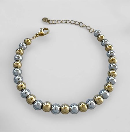 Ατσάλινο Βραχιόλι Peebls Two Tone Beads