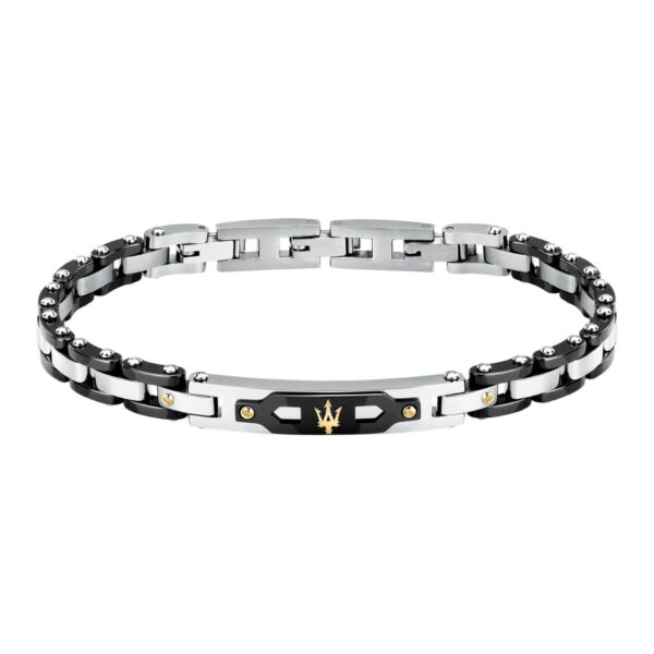 Ανδρικό Βραχιόλι Maserati JM424AXU01 Ceramic Silver - Black - Gold