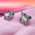 Σκουλαρίκια Unicorn Silver από ασήμι 925