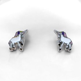 Σκουλαρίκια Unicorn Silver από ασήμι 925