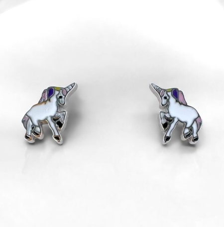 Σκουλαρίκια Unicorn Silver από ασήμι 925