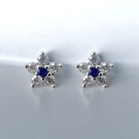 Σκουλαρίκια Star Shine in Blue από ασήμι 925