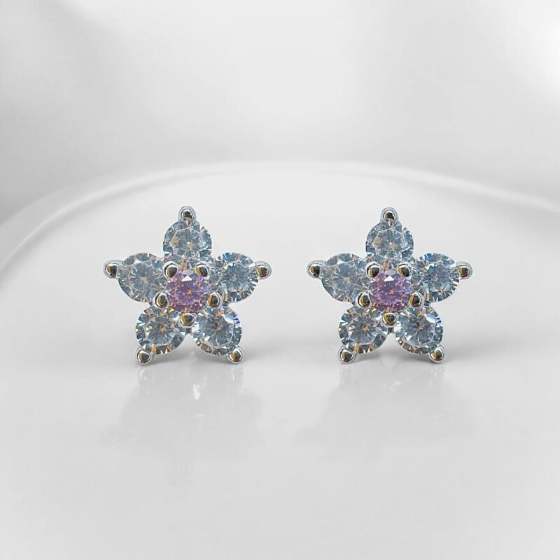 Σκουλαρίκια Star Shine in Purple από ασήμι 925