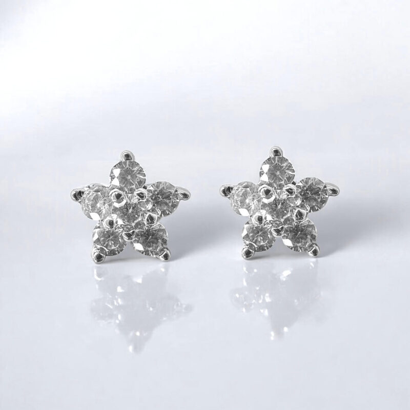 Σκουλαρίκια Star Shine in Silver από ασήμι 925