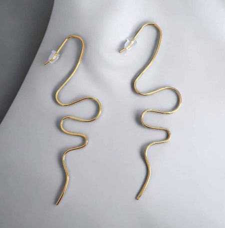 Σκουλαρίκια Peebls Wave Line Gold