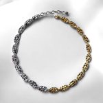 Κολιέ Peebls Two Tone Crumpled Metal
