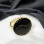 Ανοιγόμενο δαχτυλίδι Round Carbon Black